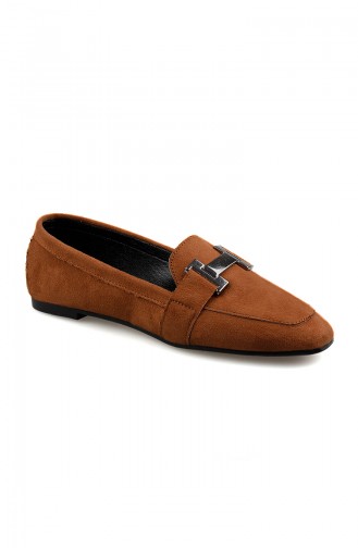 Women´s Buckle Flat shoes 0167-11 Tobacco Nubuck 0167-11