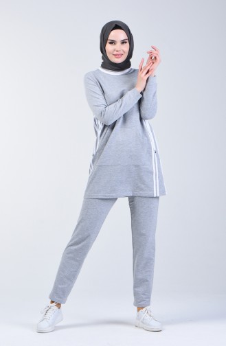 Striped Tracksuit 9148-05 Gray 9148-05