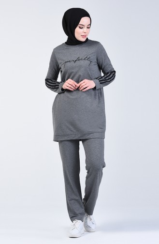 Printed Tracksuit Set 9166-03 Anthracite 9166-03