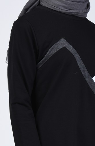بدلة رياضية مزينة بشريط أسود 9171-01