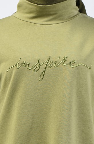 بدلة رياضية بتصميم كتابة أخضر زيتي 0416A-03