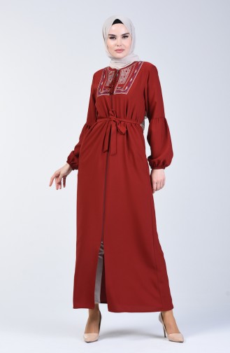 Embroidered Belted Abaya 5045-02 Tile 5045-02