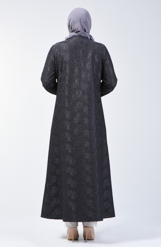 Grösse Grosse Spitzen Detailliertes Abendkleid Abaya 0294B-03 Anthrazit 0294B-03