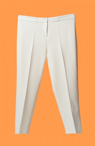 Plus Size Straight Leg Trousers 1110-28 Cream 1110-28