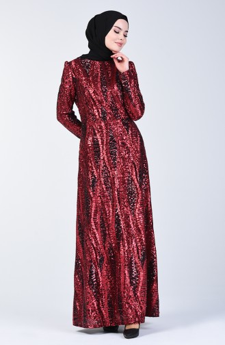 Rot Hijab-Abendkleider 7301-01