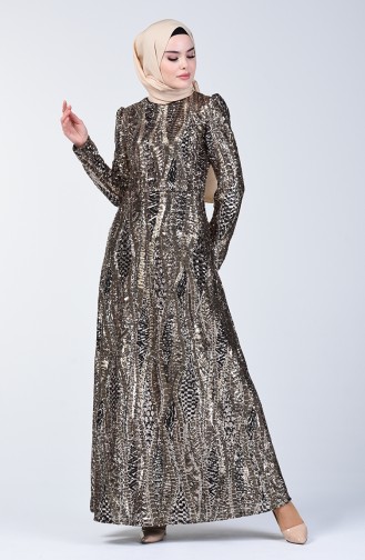 Robe de Soirée 7297-01 Gold Khaki 7297-01