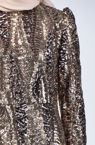 Robe de Soirée 7297-01 Gold Khaki 7297-01