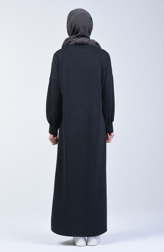 Letter Patterned Sport Dress 1700-01 Smoke 1700-01