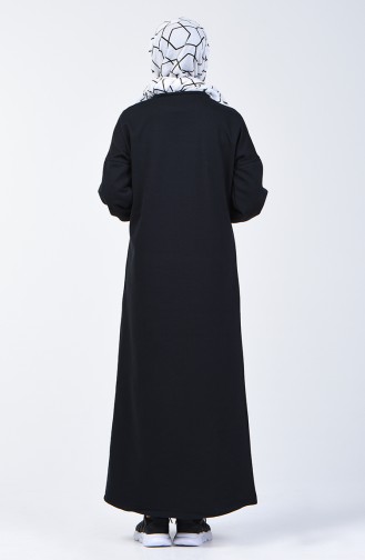 فستان رياضي بجيوب أسود 1800-01