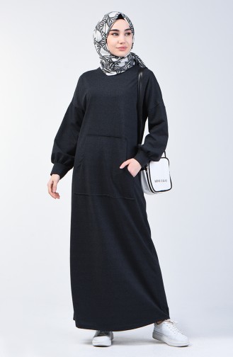 Rauchgrau Hijab Kleider 1800-03