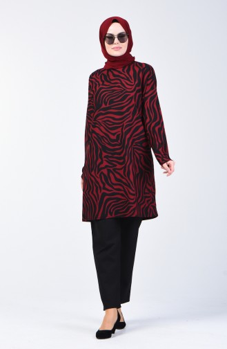 Patterned Tunic 1283-02 Claret Red 1283-02