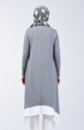 Tunique Asymétrique Garnie 10675-02 Gris 10675-02