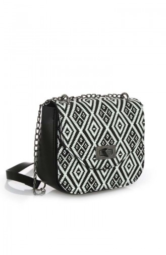 Stilgo Ladies Shoulder Bag TL191Z-01 Black White Patterned 191Z-01