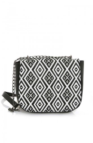 Stilgo Ladies Shoulder Bag TL191Z-01 Black White Patterned 191Z-01