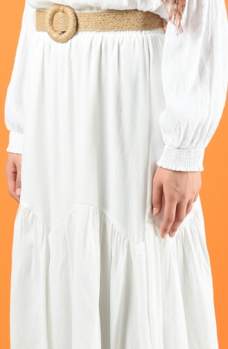 Ruffled Lined Skirt 8218-01 White 8218-01