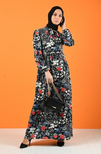 Black Hijab Dress 8224-01