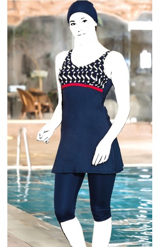 Navy Blue Swimsuit Hijab 4099C-01