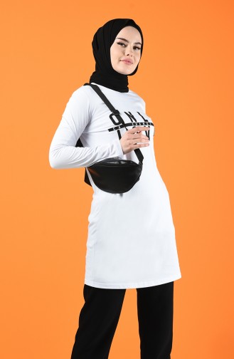 Printed Sport Tunic 7019-03 White 7019-03