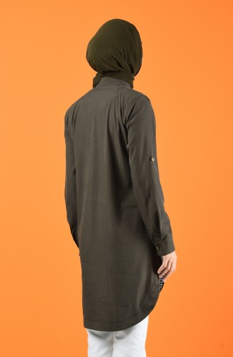 Knopf detaillierte Tunika 4701-04 Khaki 4701-04