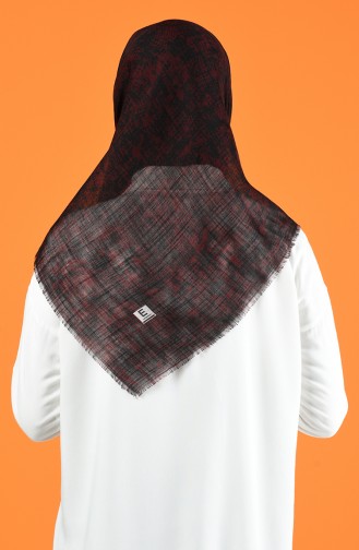 Desenli Flamlı Eşarp 901599-07 Bordo