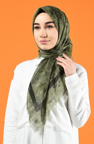 Patterned Flamed Scarf 901603-13 Light Khaki Green 901603-13