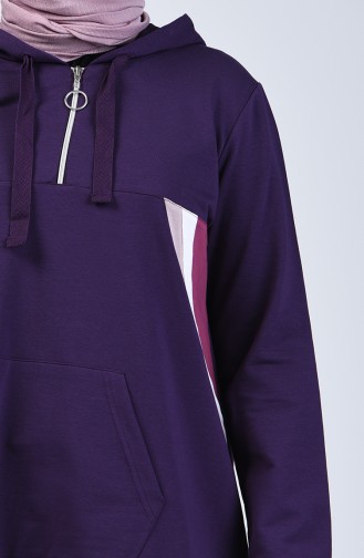 Plus Size Hooded Tracksuit Set 10036-02 Purple 10036-02