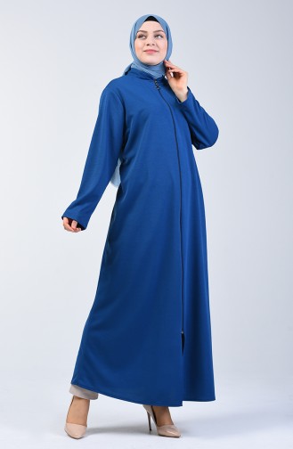 Zippered Abaya 7896-05 Indigo 7896-05