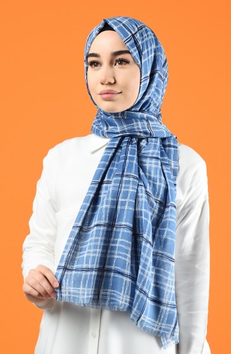 Patterned Cotton Shawl Blue 901605-01