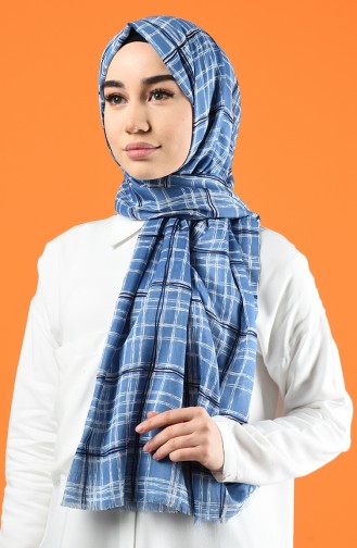 Patterned Cotton Shawl Blue 901605-01