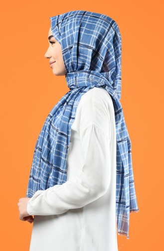 Patterned Cotton Shawl Blue 901605-01