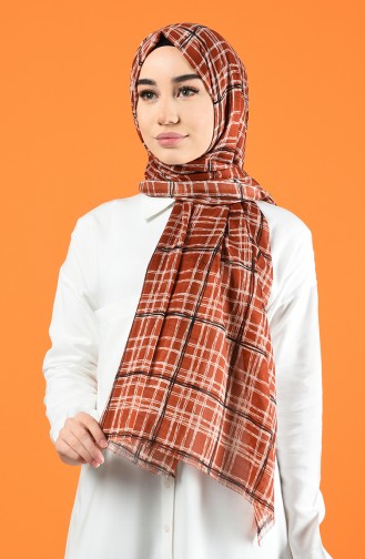 Patterned Cotton Shawl Brown Tobacco 901605-02