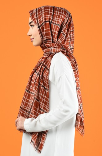 Patterned Cotton Shawl Brown Tobacco 901605-02