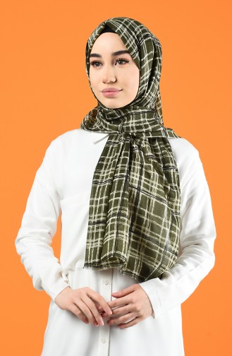 Patterned Cotton Shawl Khaki 901605-05