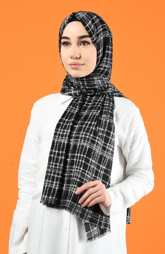 Patterned Cotton Shawl Black 901605-07