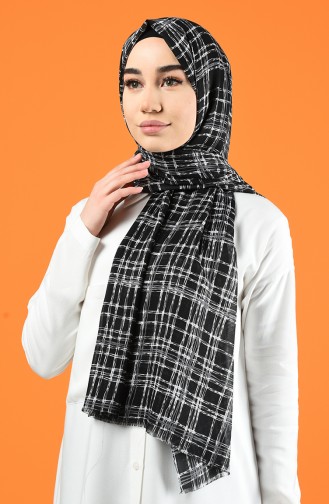 Patterned Cotton Shawl Black 901605-07