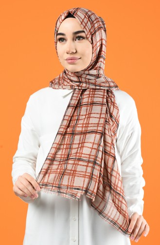 Patterned Cotton Shawl Beige 901605-11