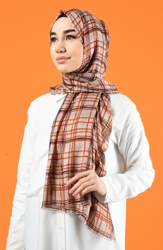 Patterned Cotton Shawl Beige 901605-11