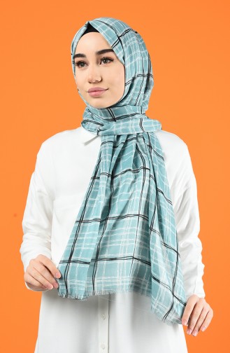 Patterned Cotton Shawl Mint Green 901605-15