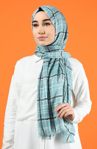 Patterned Cotton Shawl Mint Green 901605-15