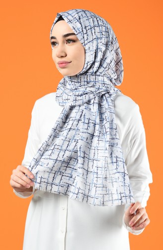 Patterned Cotton Shawl White 901608-04