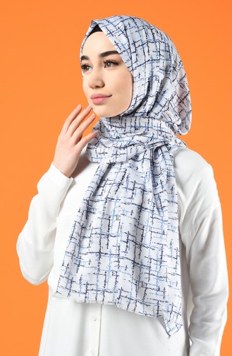 Patterned Cotton Shawl White 901608-04