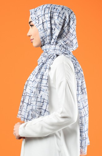 Patterned Cotton Shawl White 901608-04