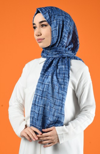 Patterned Cotton Shawl Blue 901608-06