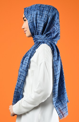 Patterned Cotton Shawl Blue 901608-06