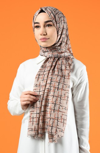 Patterned Cotton Shawl Beige 901608-07