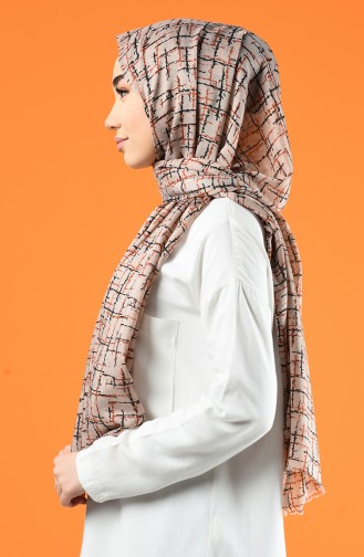 Patterned Cotton Shawl Beige 901608-07