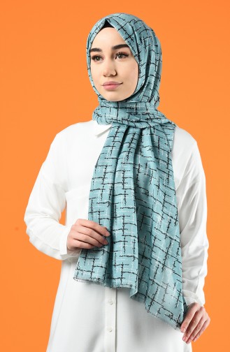 Patterned Cotton Shawl Mint Green 901608-11