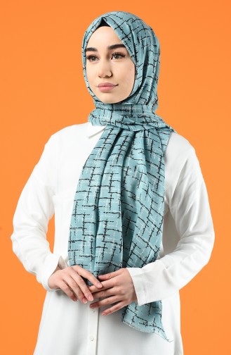 Patterned Cotton Shawl Mint Green 901608-11