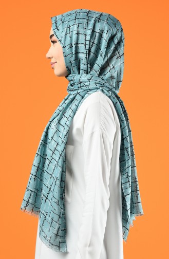 Patterned Cotton Shawl Mint Green 901608-11