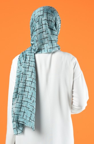 Patterned Cotton Shawl Mint Green 901608-11